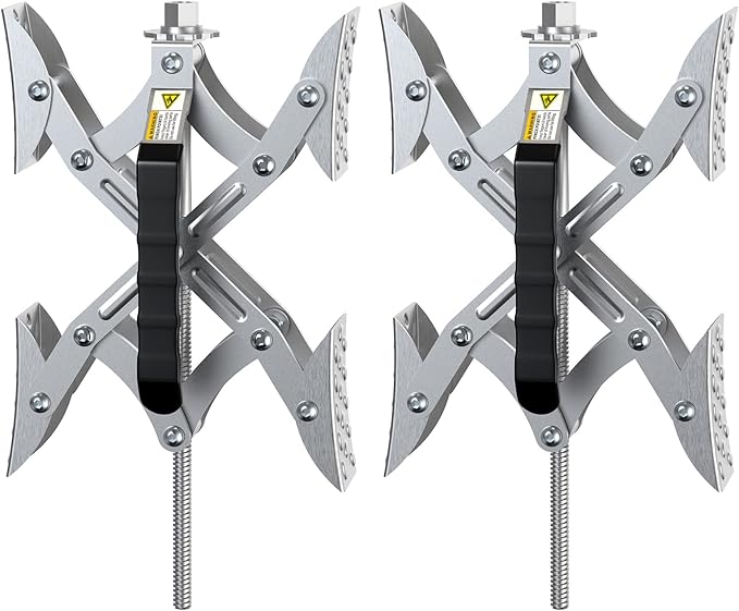 RV X Chocks Wheel Stabilizer for Travel Trailers, 2 Pack RV X-Shaped Wheel Chocks Open 2'' to 10'', Camper RV Tire Chock Stabilizers Locking Chock with Wrench for Travel Trailer Accessories