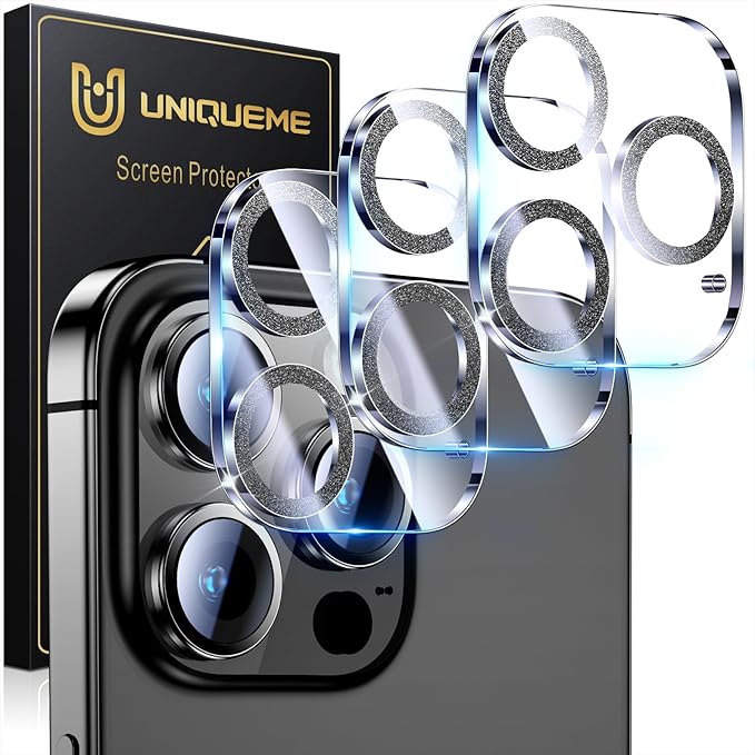 UniqueMe for 3 Pack iPhone 16 Pro/iPhone 16 Pro Max Camera Lens Protector