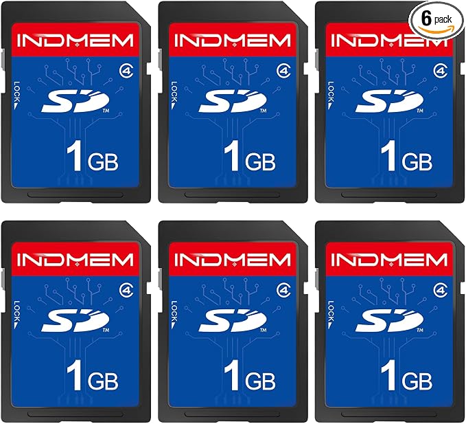 SD Card 1GB, 6 Packs Class 4 1GB Flash Memory Card MLC Standard Secure Digital