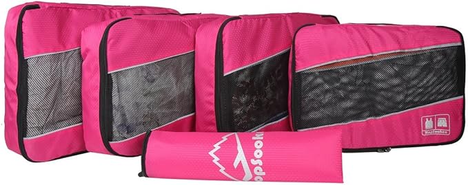 5 Set Packing Cubes for Travel Large Suitcase Luggage Organizer Bags Travel Accessories Vacation 4 Cubes 1 Laundry Pouch Bag
