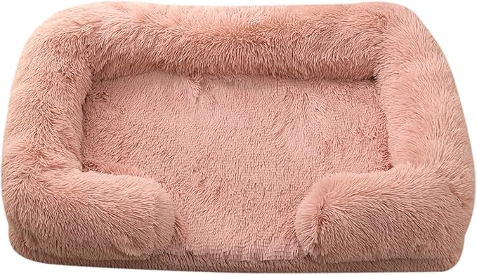 Dog Beds Large Sized dog Orthopedic, Sofa Dog Bed with Waterproof Lining and Nonskid Bottom, Rectangle Washable Dog Bed for Medium Small Dogs and Cats Comfortable ( Color : Pink1 , Size : 43 x 27" )