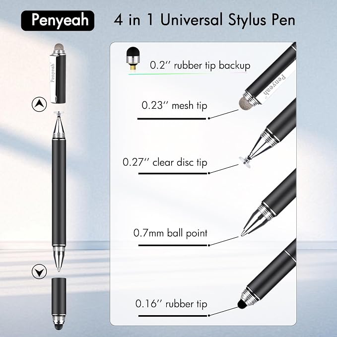 Penyeah Stylus Pen, 4 in 1 Disc Stylus Pens