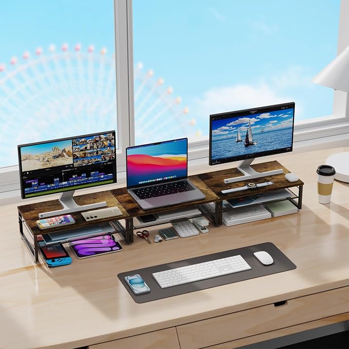 gianotter 2-Tier Metal Monitor Stand Riser, Desk Organizer