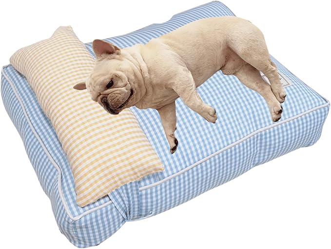 Dog Bed for Small Dogs, Dog Mattress with Pillow for Crate Kennel, Sofa Dog Bed, Super Soft Pet Bed for Medium, Small Dogs Breeds,Pet Bed Puppy Bed,Beds & Furniture (Blue,Large)