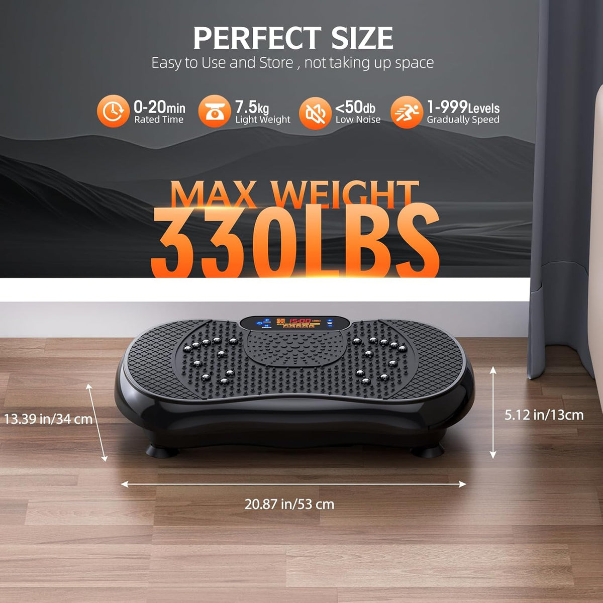 PBYRD Vibration Plate Exercise Machine - Full Body Workout & Lymphatic Drainage | 330lbs Capacity