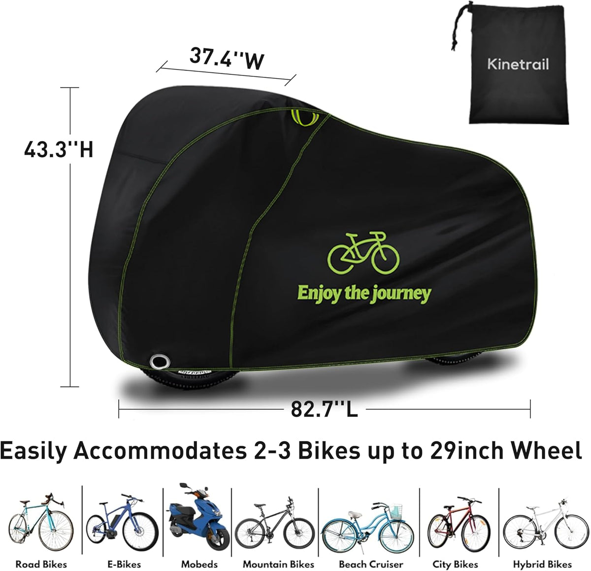 Skiennix Bike Cover - Waterproof Outdoor Protection for 1 Electric or Mountain Bike | UV & Dust Resistant