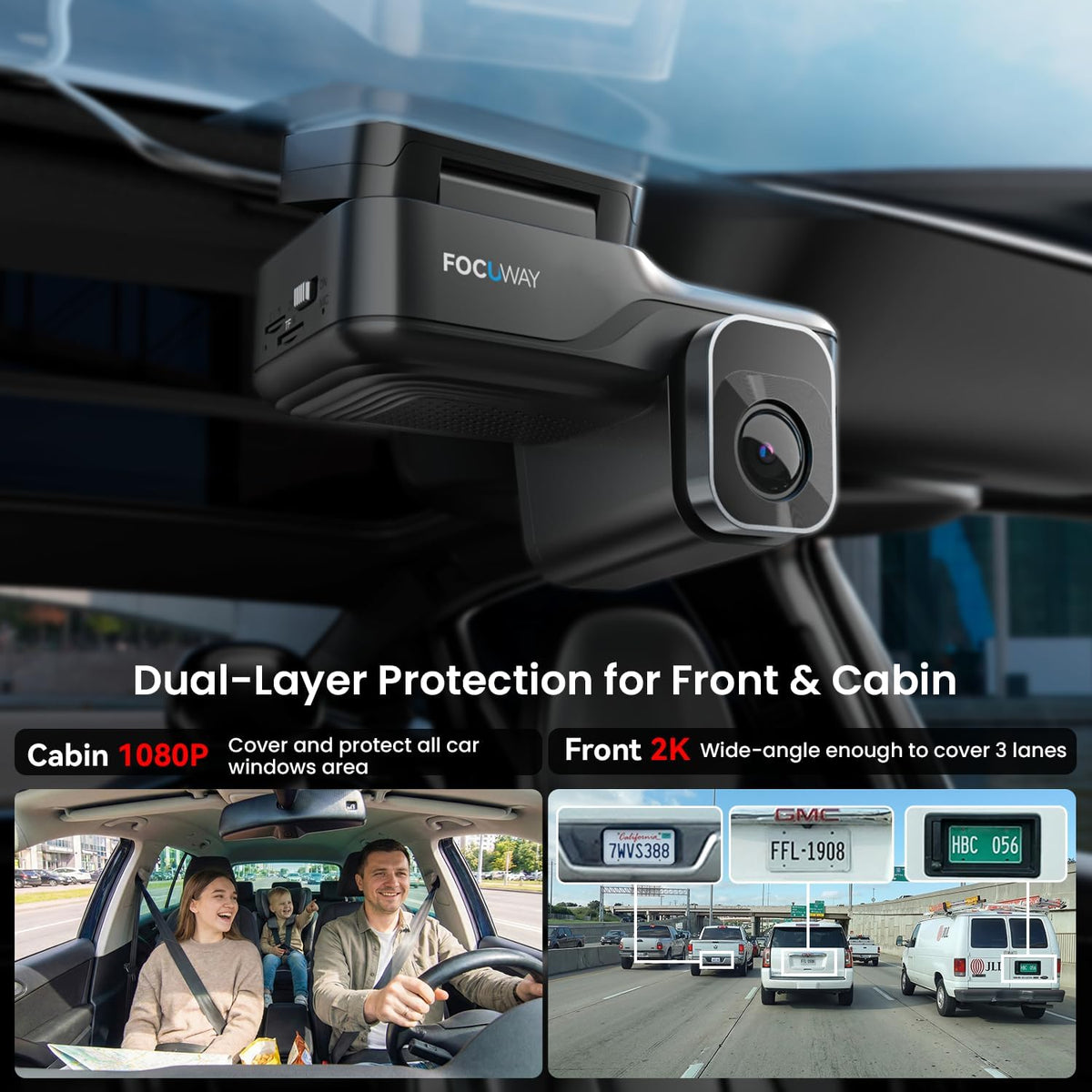 4G LTE Dash Cam with Live View, 2K+1080P Front Inside Anti-Theft Car Camera Live Streaming, Instant Alert via App, Cloud & SD Storage, IR Night Vision, No Screen, 24/7 Parking Mode, GPS, OBD