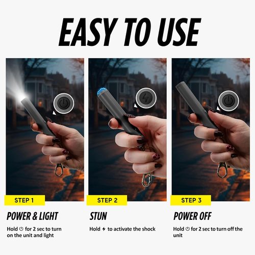 Guard Dog Security Enlight Mini Stun Gun - Keychain-Friendly Self Defense Tool with LED Flashlight & USB-C Rechargeable