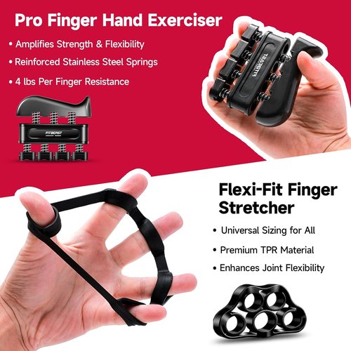 FitBeast Grip Strengthener Kit - 5 Pack Adjustable Resistance Hand Grips for Forearm Strength