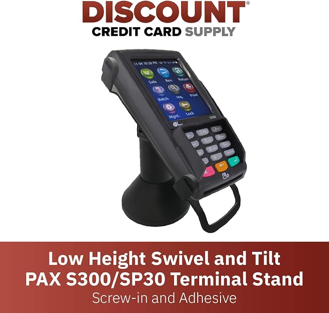 DCCStands Low Swivel and Tilt Pax S300 & SP30 Terminal Stand, Screw-in and