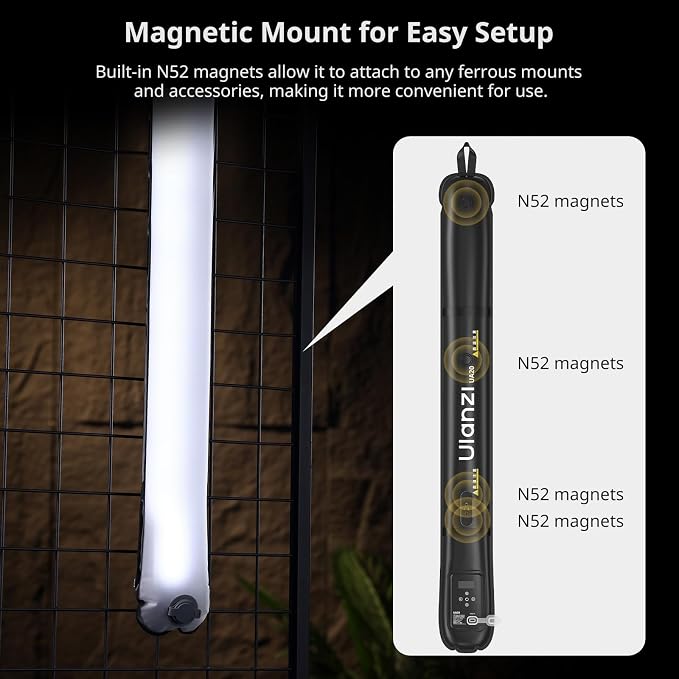 Ulanzi UA20 20W Bi-Color Inflatable Tube Light, Portable Handheld Magnetic