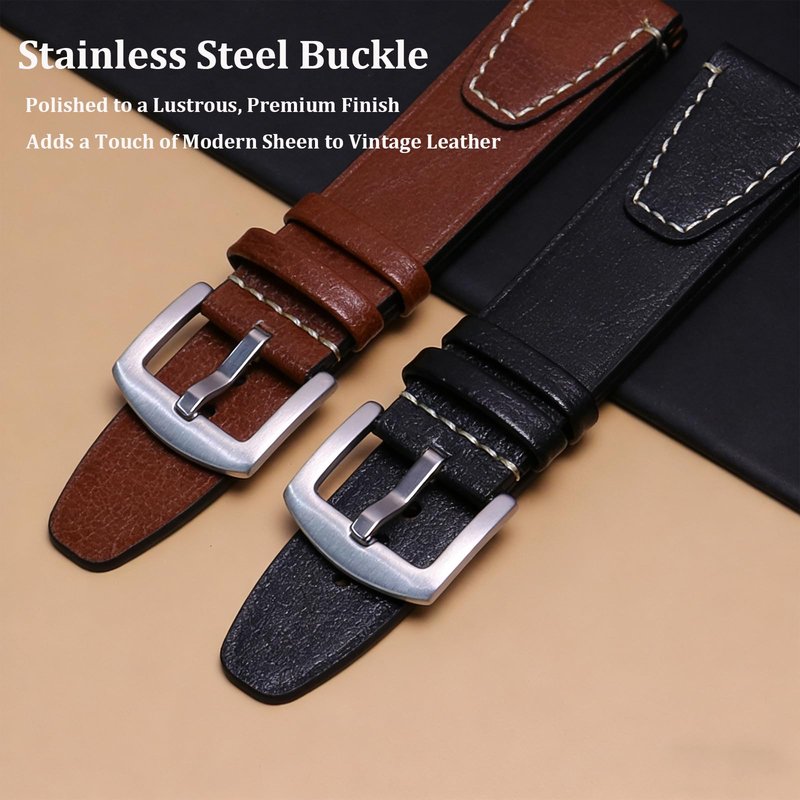 XIDESSEN Fashion Vintage Leather Bands Compatible with IDW13/IDW16/IDW19 Smartwatch for Fitpolo/Woneligo/ENOMIR/TOOBUR/MILOUZ/Gydom/Faweio/Veryfit IDW19 Watch Band Women Men