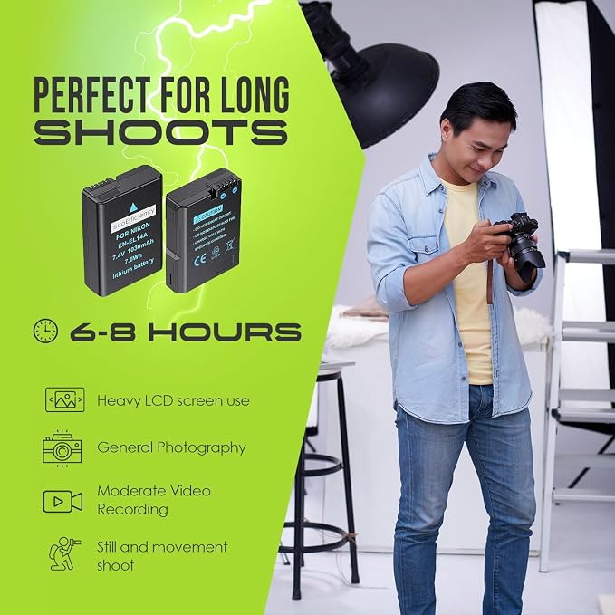 2-Pack of EN-EL14, EN-EL14A Batteries