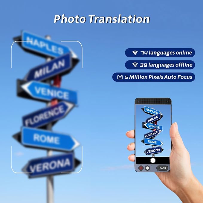 Language Translator Device, 142 Languages AI Translator