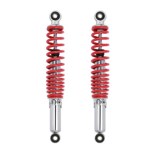 Minho Dual Rear Shock Absorbers with Adjustable Spring Preload in Heavy Iron Material Compatible with Chinese GY6 4-Stroke Engine Taotao ATV Go Kart,Red Color,330MM Length