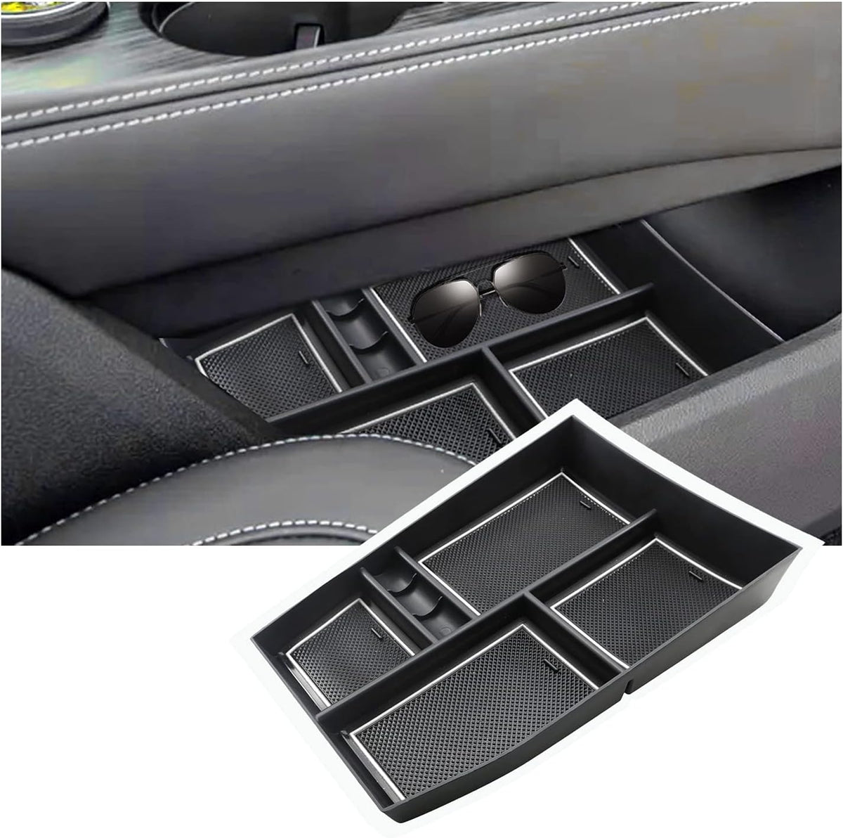 2021-2025 2026 Rogue Lower Console Organizer for 2026 Nissan Rogue Accessories ABS Under Console Organizer Compatible with 2021-2026 & 2026.5 Nissan Rogue S/SL/SV/Platinum//Rock Creek/Dark Armor