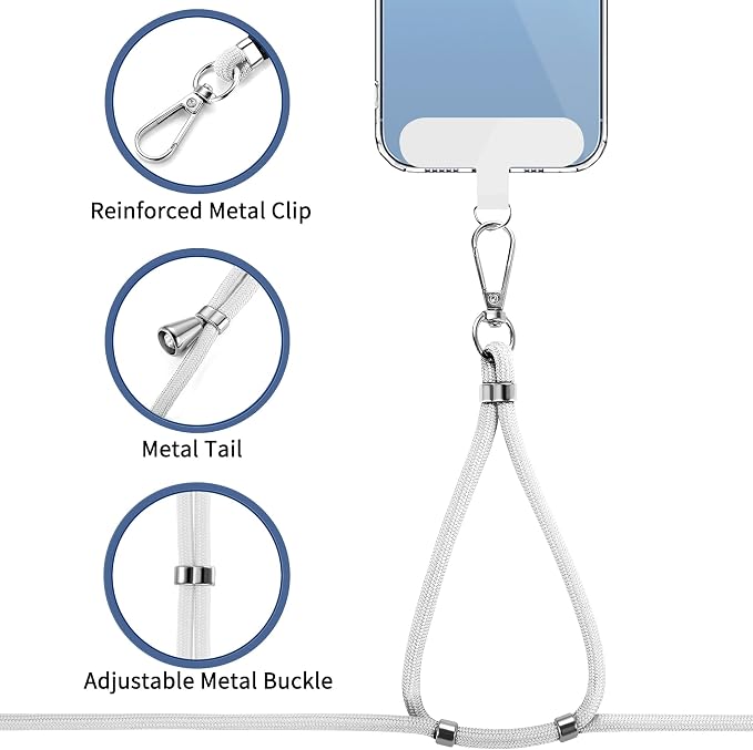 CACOE Phone Lanyard 2 Pcs-1 Pcs Adjustable Neck Strap, 2 Pads, Universal