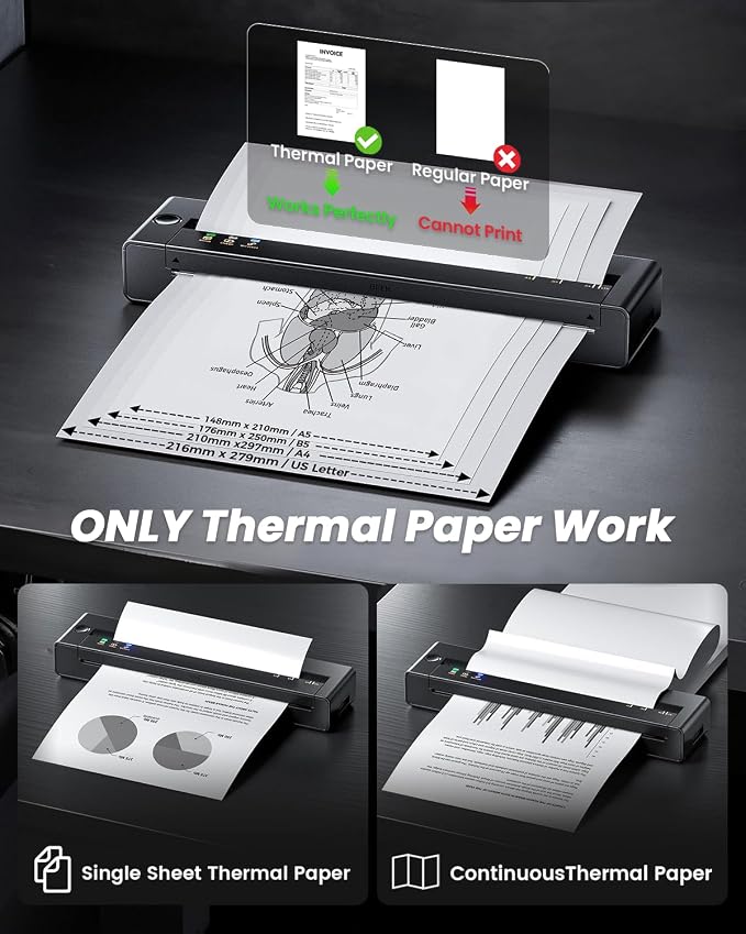 TATTMUSE Portable Printers Wireless