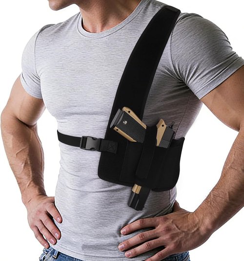 Accmor Concealed Carry Shoulder Holster - Universal Neoprene Vest for 1911, Glock 19, M&P Shield 9mm & More