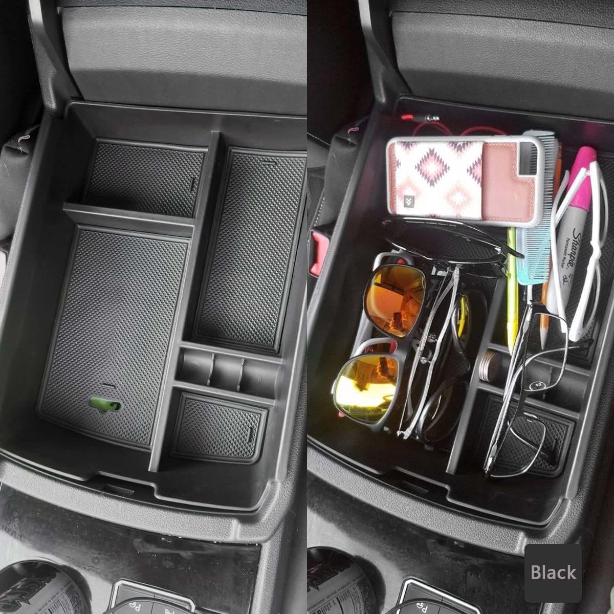 Center Console Organizer Tray for VW Atlas Accessories 2018-2023, Black