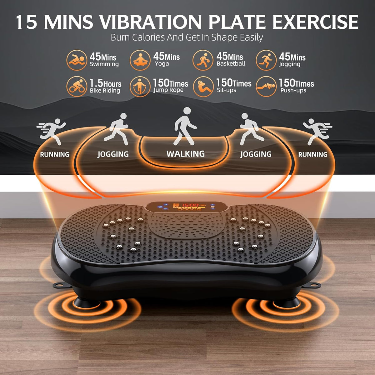 PBYRD Vibration Plate Exercise Machine - Full Body Workout & Lymphatic Drainage | 330lbs Capacity