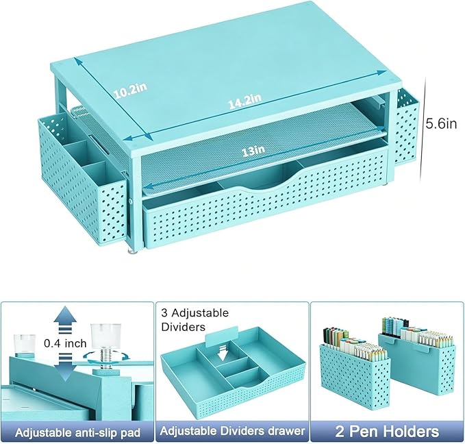 Spacrea Desk Organizer and Accessories, Computer Monitor Stand Riser