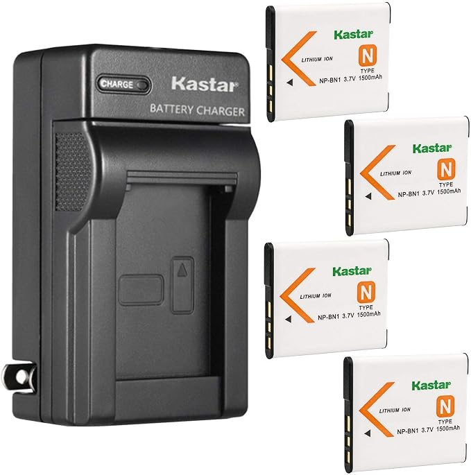 Kastar 4-Pack Battery and AC Wall Charger Replacement