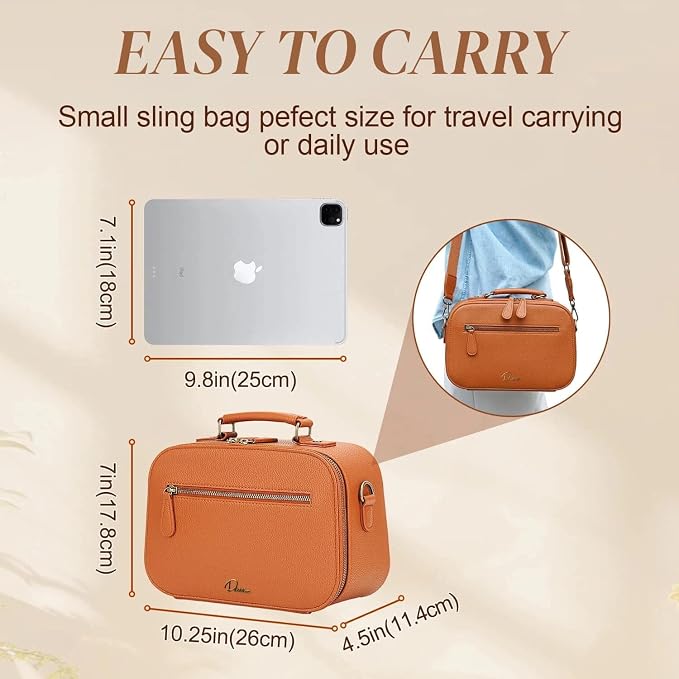Camera Sling Bag, Waterproof PU Leather Crossbody Camere Bag