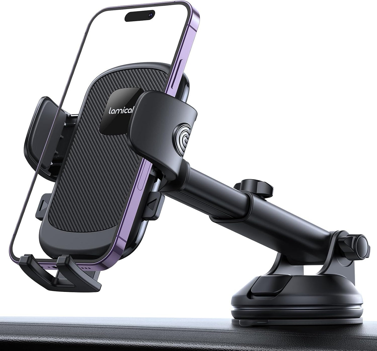 Lamicall Car Phone Holder Military-Grade Suction Cup Dashboard Windshield