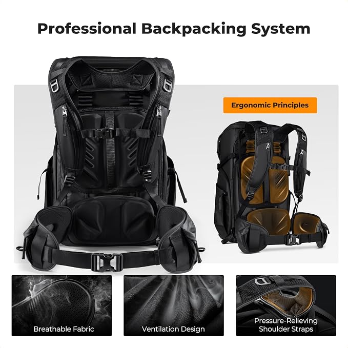 K&F Concept Camera Backpack, 30L Large Capacity Camera Bag, Waterproof DSLR