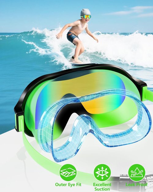 Aegend Swim Goggles for Kids 3-15 | Anti-Fog, UV Protection & Wide Vision | Waterproof, No Leak Design