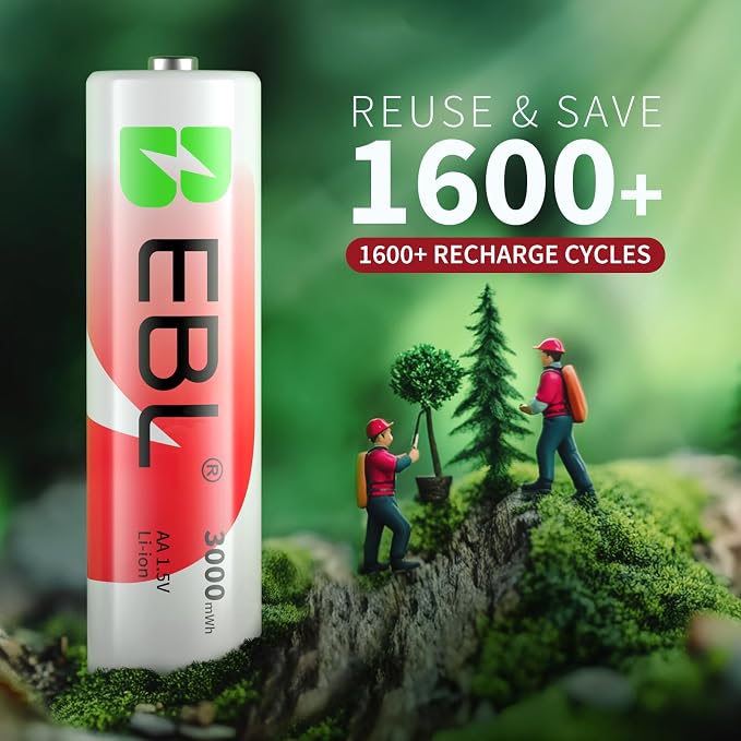 EBL Rechargeable AA Batteries Lithium