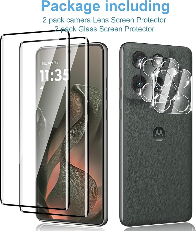 Anoowkoa 2 Pack Designed for Motorola Edge 2025 3D Screen protector + Moto Edge
