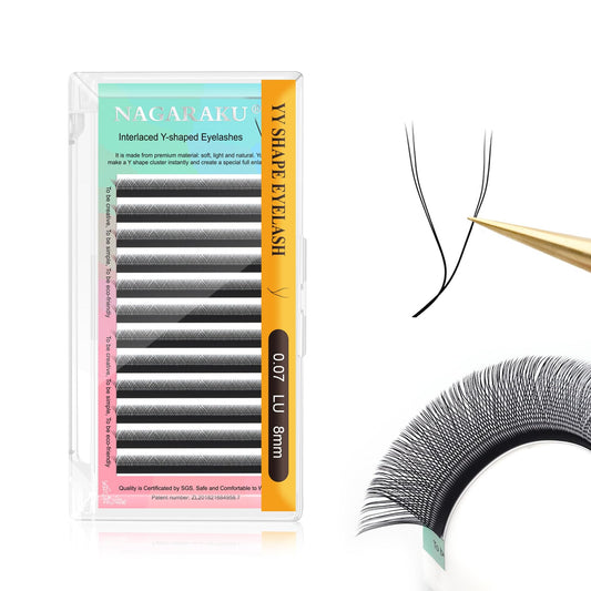 Nagaraku Yy Eyelash Extensions Supplies Premade Fans 4D Easy Fan Russian Volume Cluster Faux Mink Matte 12 Rows Pre Fanned Wispi