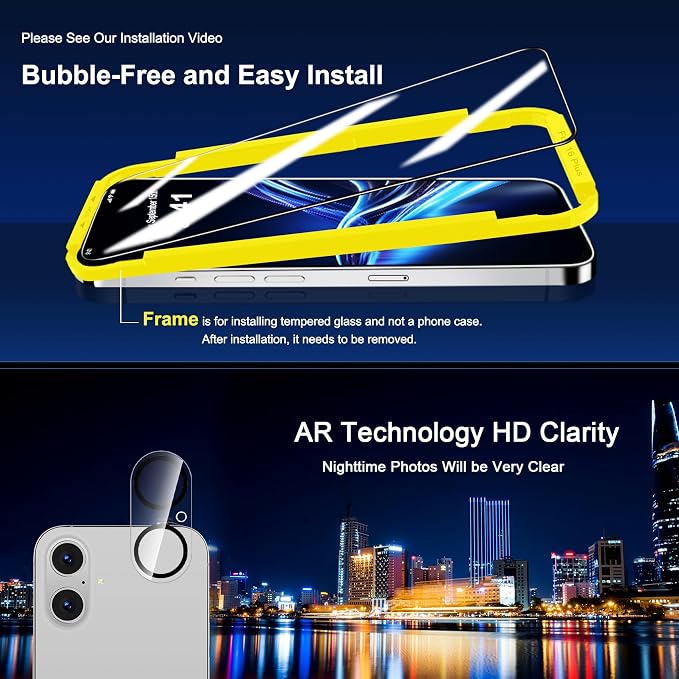 QHOHQ for iPhone 16 Plus Screen Protector