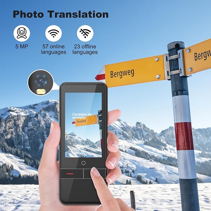 Language Translator Device No WiFi Needed, Instant Two-Way Voice Translator