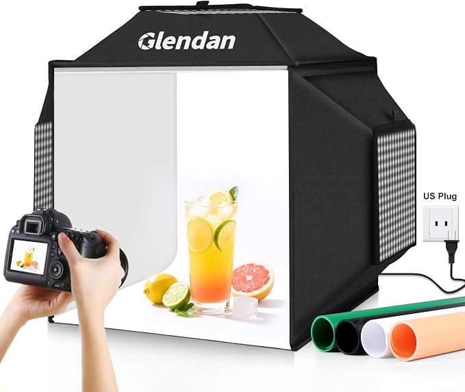Glendan Light Box for Photography: 16"x16" Portable Photo Studio Soft Box