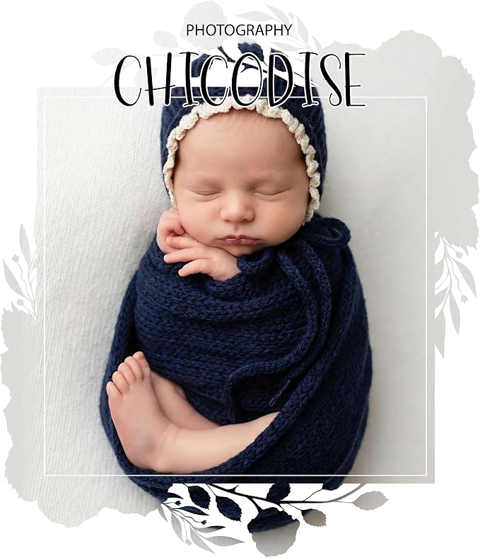 Newborn Photography Props Wraps & Ruffle Edge Bonnet