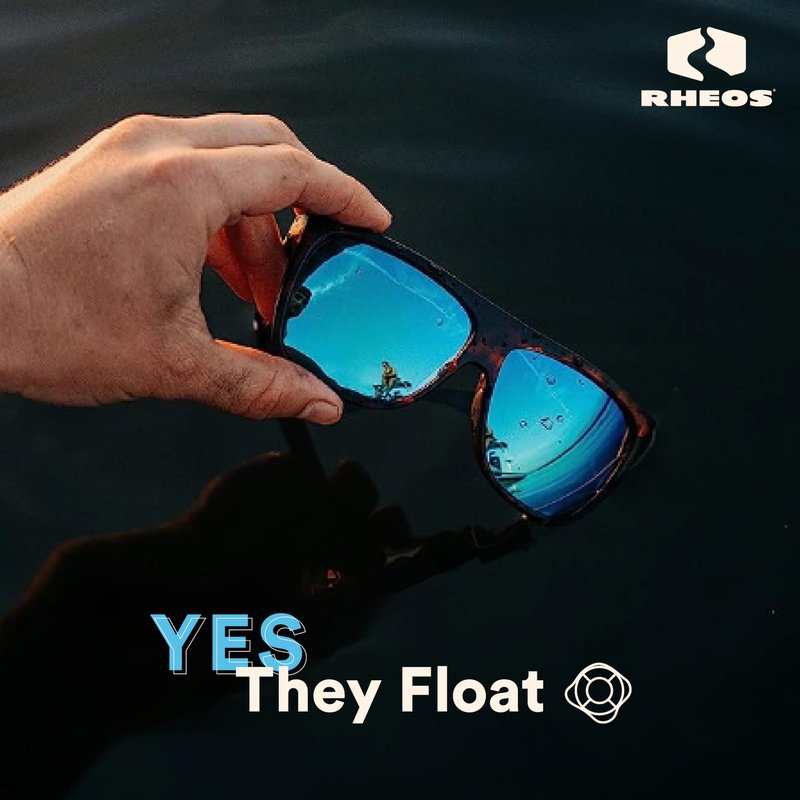 Rheos Edgewater Floating Polarized Sunglasses | 100% UV Protection | Boating & Fishing | Water Sports | Anti-Glare (Tortoise | Moss)