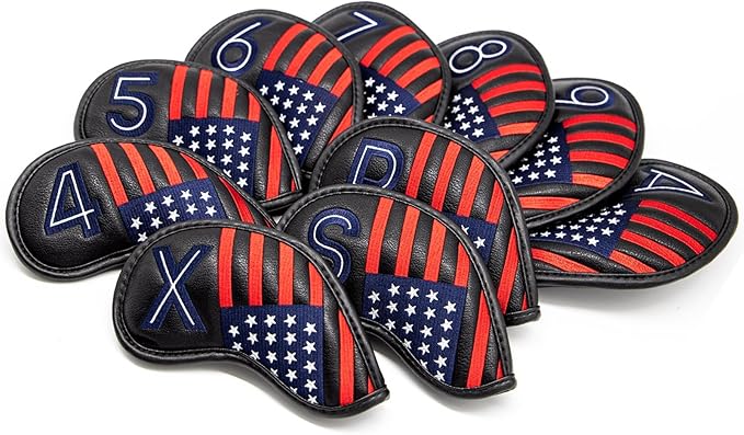 Golf Iron Head Covers Set Iron Headcover Wedge Cover Golf Iron Club Cover USA American Flag for PXG0311