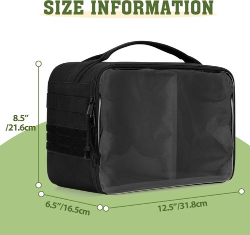 GOBUROS Cornhole Bag Carry Case - Holds Up to 8 Bags | Padded Divider & Portable Handle - Black