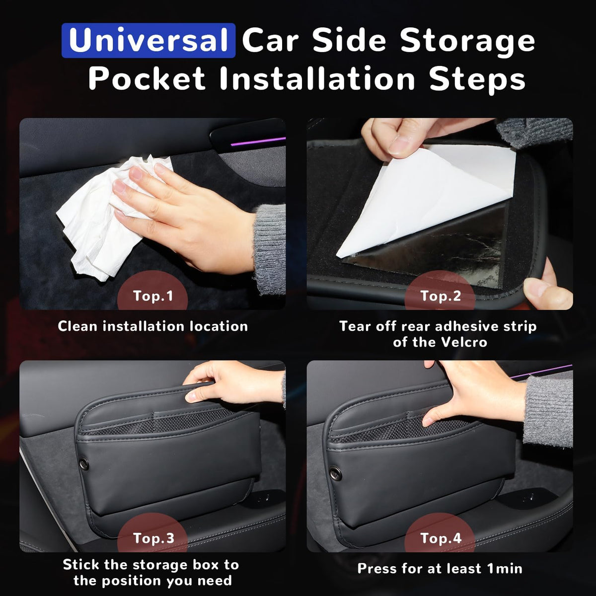 MARCHFA Car Seat Side Pocket Organizer Car Pocket Pouch for Seat, Door, Console, Car Seat Gap Filler Organizer Multifunctional Car Organizer Accessories for Phone Sunglasses Keys Cards (Large)