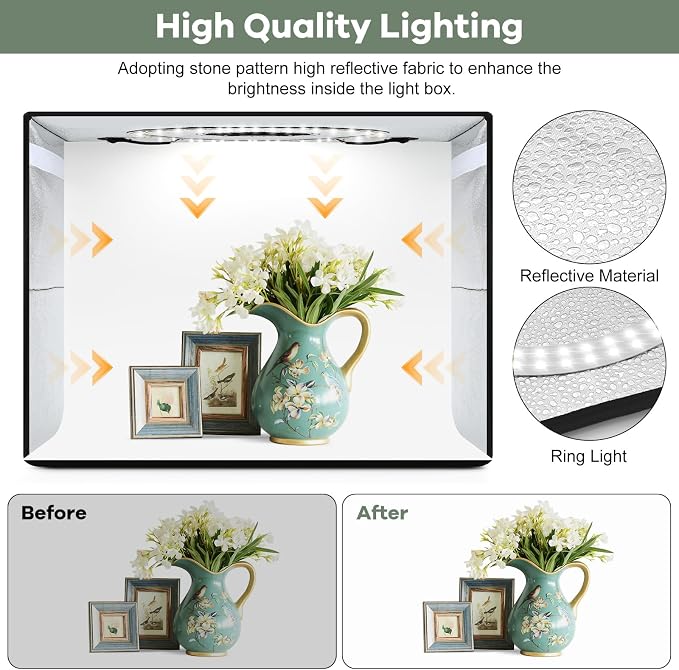Lightdow 16"x12"x12" Photo Studio Light Box Photography