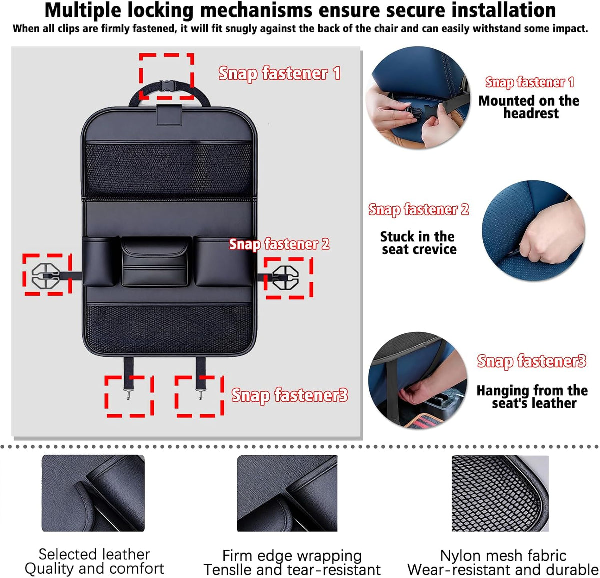 2 Pack - Back Seat Car Organizer, Car Organizerr, Back Seat Organizer, Seat Organizer, Car Organizer and Storage Box, Back of Seat Car Organizer, Seat Back Organizer.