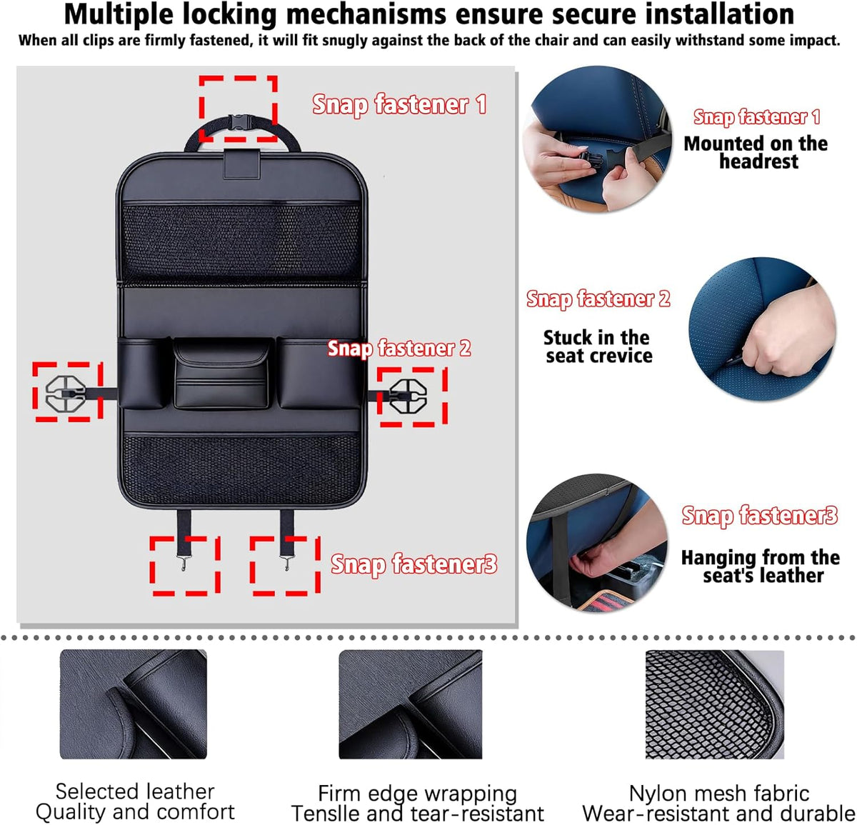 2 Pack - Back Seat Car Organizer, Car Organizerr, Back Seat Organizer, Seat Organizer, Car Organizer and Storage Box, Back of Seat Car Organizer, Seat Back Organizer.