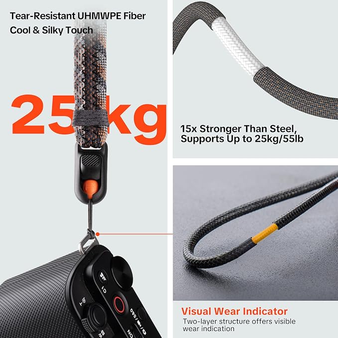 PGYTECH Camera Wrist Strap Slim Trendy Style, Adjustable Quick Release