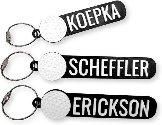 Personalized Golf Keychain, Golf Bag tags, Custom golf water bottle tags, Sports bag keychain, Golf team gift, Keyring charm, Custom golf tag