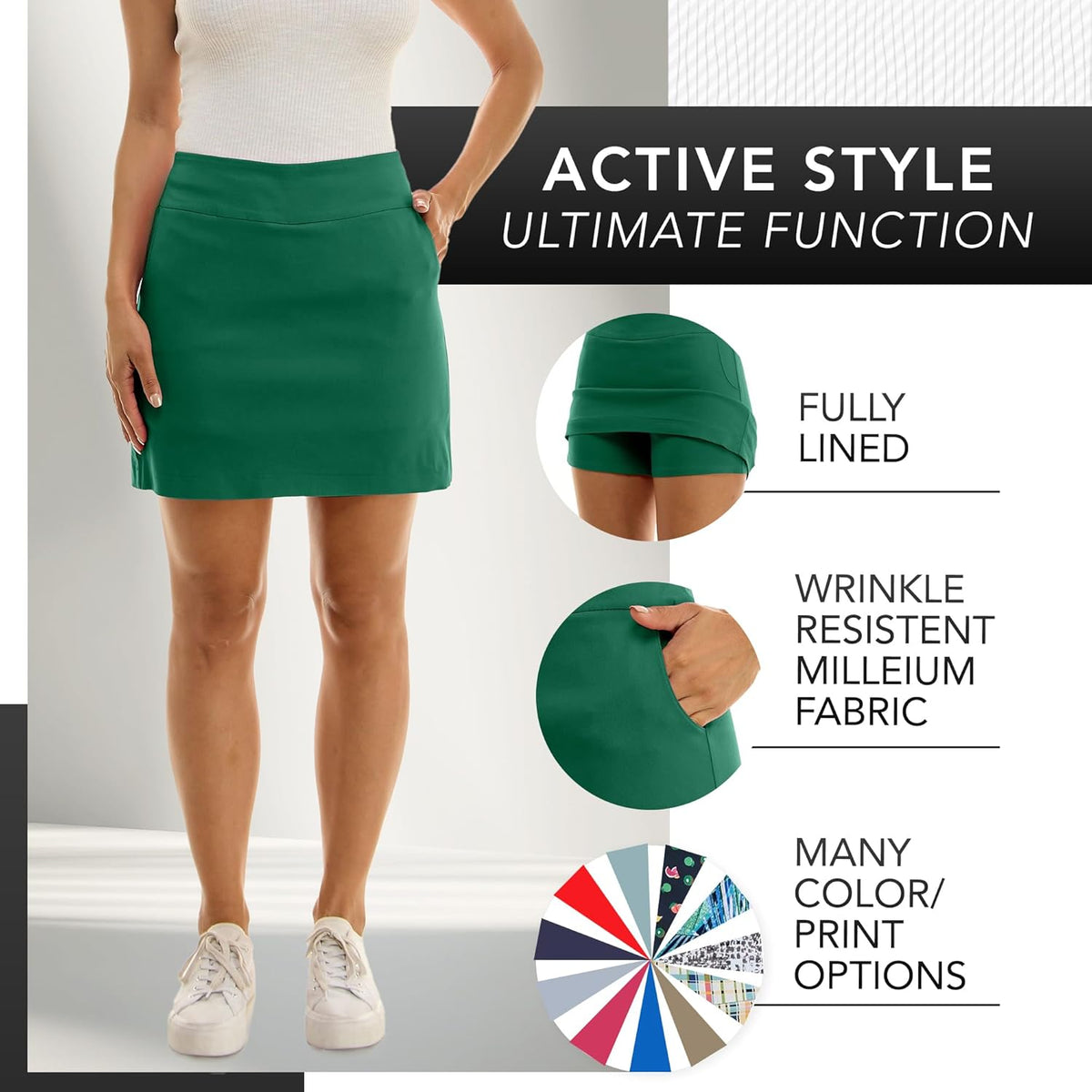 Zac & Rachel Women's Solid Pull-On Skort - Comfortable & Stylish | Perfect for Active Days