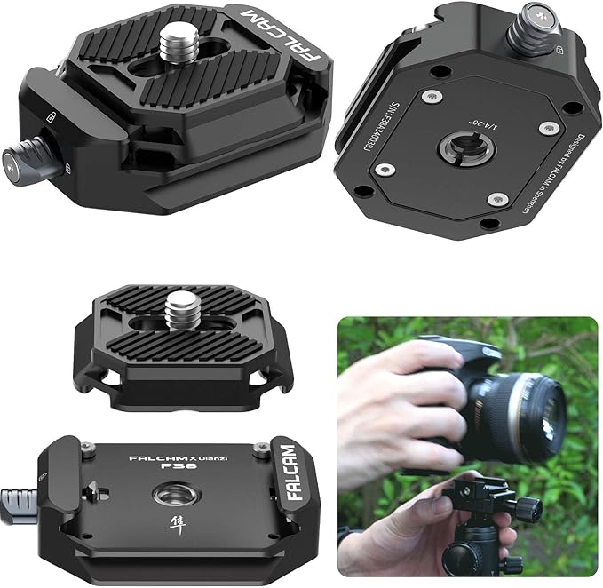 ULANZI F38 Camera Quick Release Plate w 1/4" to 3/8" Screw Thread, Quick