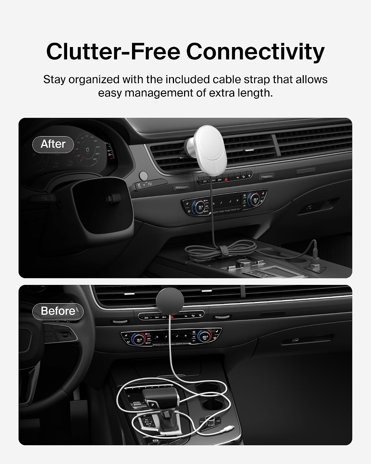 Belkin 15W MagSafe-Compatible Wireless Car Charger, Vent Mount